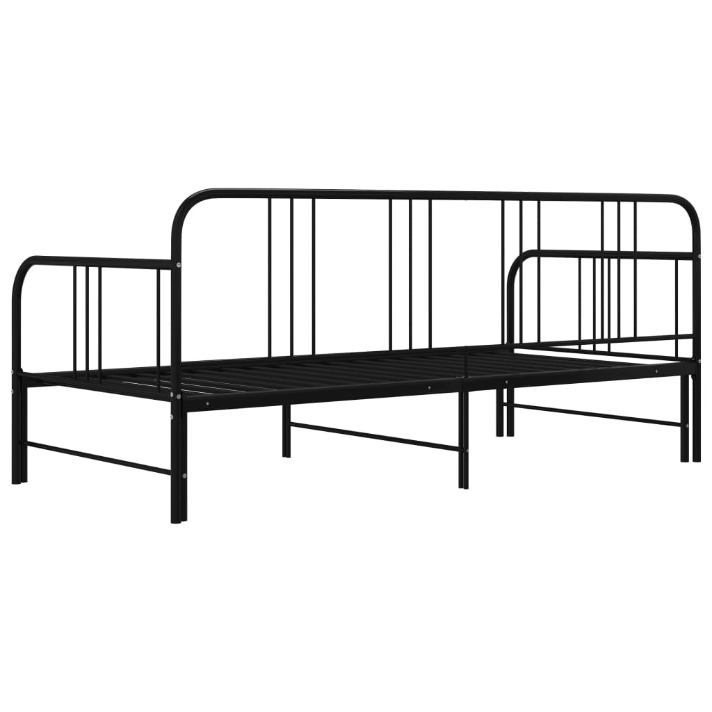 Telaio Divano Letto Estraibile Nero In Metallo 90x200 cm