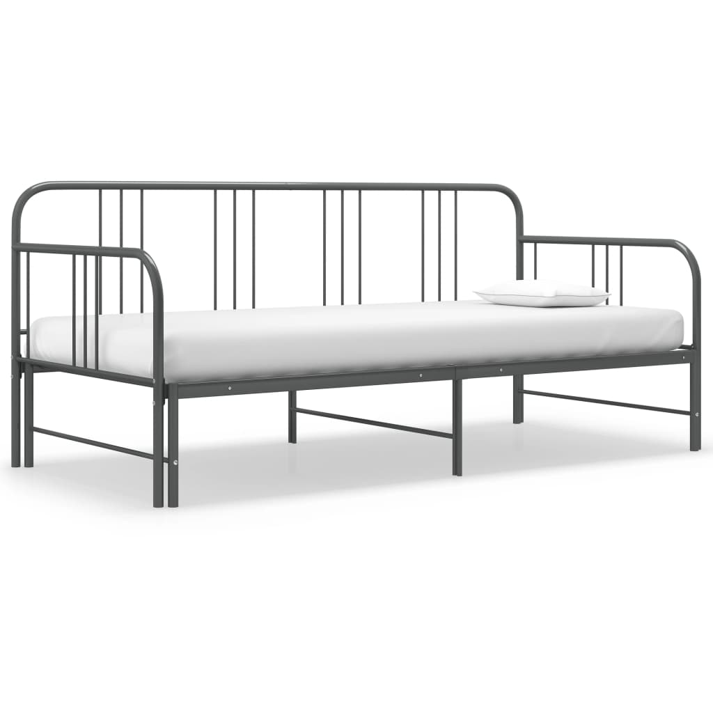 Telaio Divano Letto Estraibile Grigio In Metallo 90x200 cm