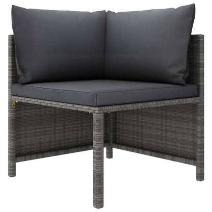 Set Divani Da Giardino 5 Pz Con Cuscini In Polyrattan Grigio