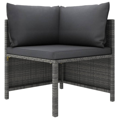 Set Divani Da Giardino 2 Pz Con Cuscini In Polyrattan Grigio