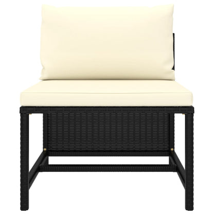 Set Divani Da Giardino 5 Pz Con Cuscini In Polyrattan Nero