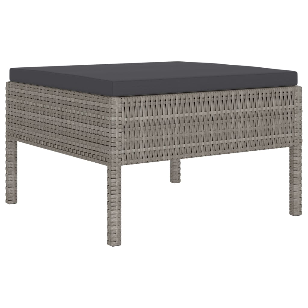 Set Divani Da Giardino 4 Pz Con Cuscini In Polyrattan Grigio