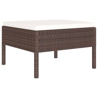 Set Divani Da Giardino 6 Pz Con Cuscini In Polyrattan Marrone