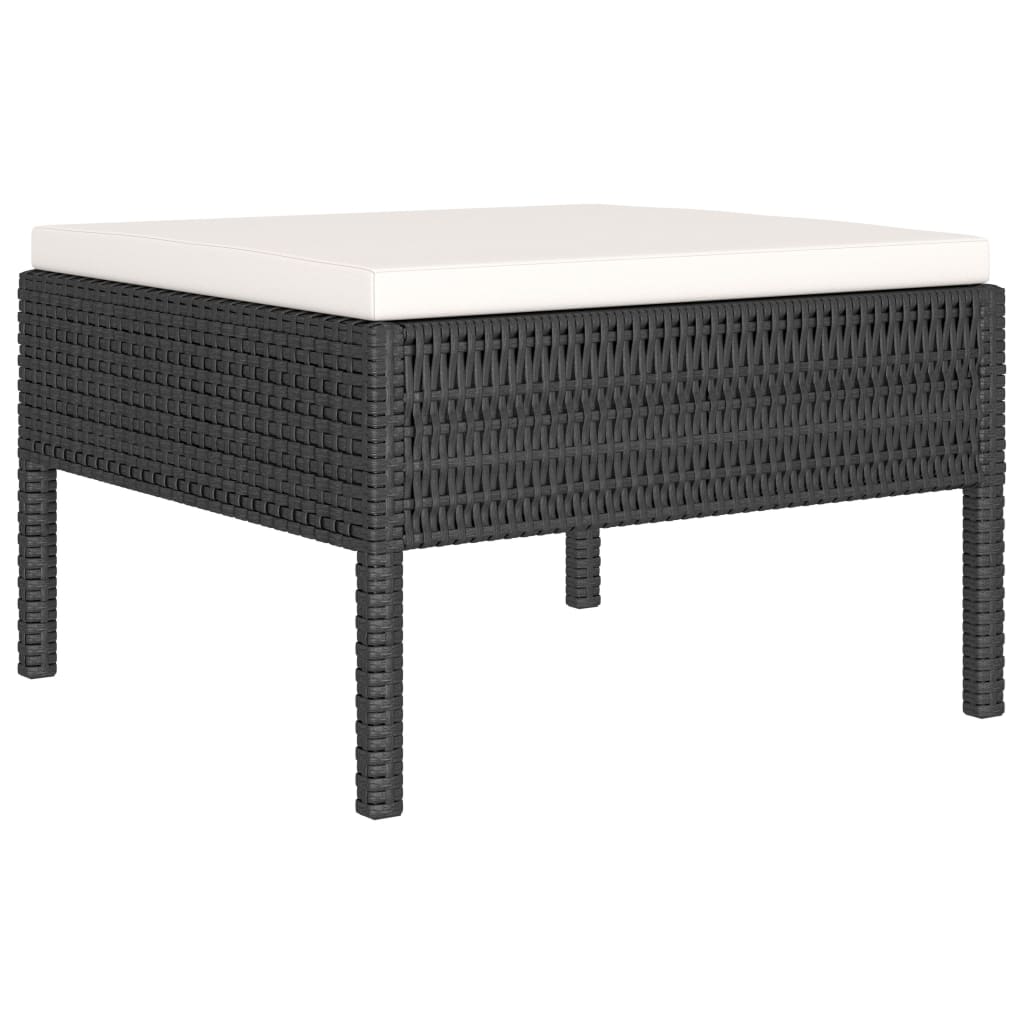 Set Divani Da Giardino 6 Pz Con Cuscini In Polyrattan Nero