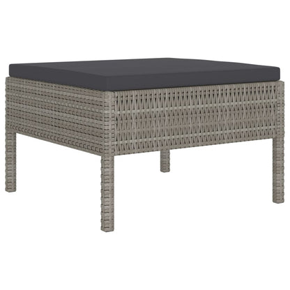 Set Divani Da Giardino 6 Pz Con Cuscini In Polyrattan Grigio