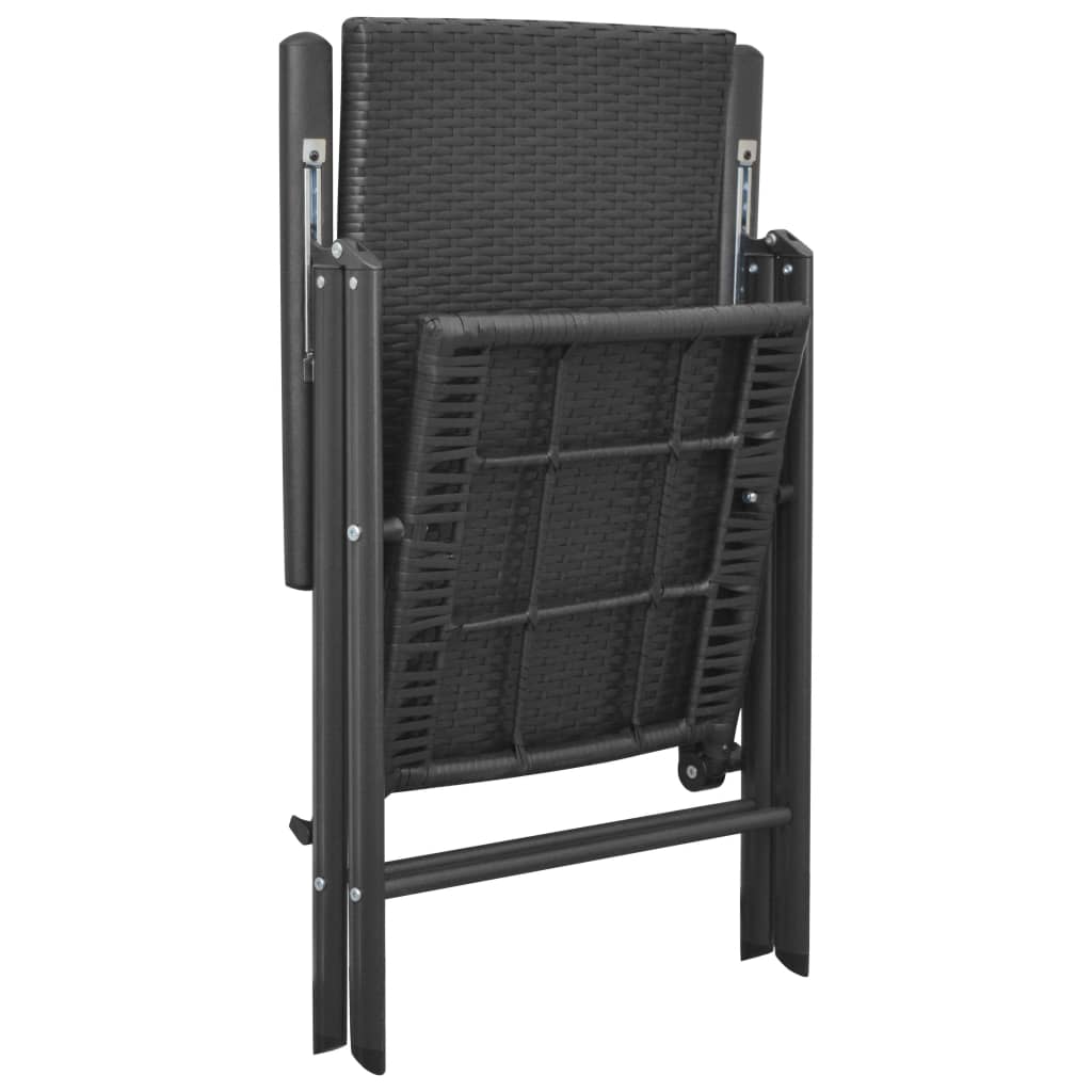 Sedie Da Giardino 4 Pz In Polyrattan Nero