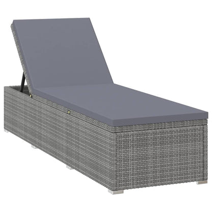 Lettini Prendisole Con Tavolino 3 Pz In Polyrattan Grigio