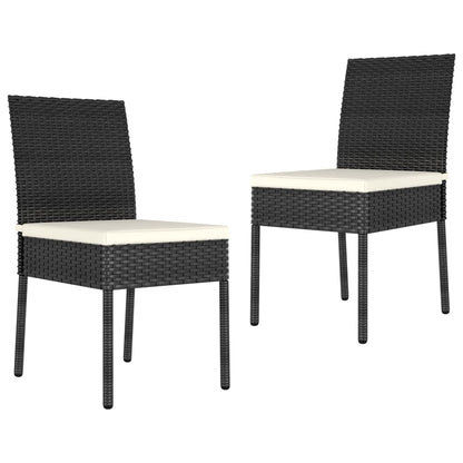 Sedie Da Pranzo Per Giardino 2 Pz In Polyrattan Nero