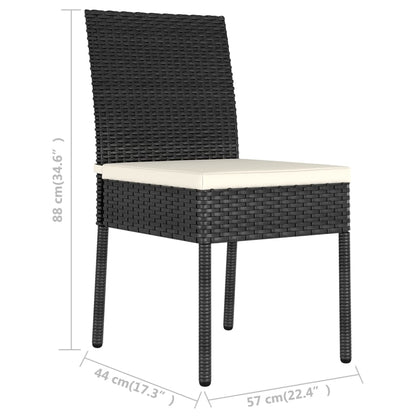 Sedie Da Pranzo Per Giardino 2 Pz In Polyrattan Nero