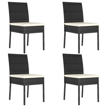 Sedie Da Pranzo Per Giardino 4 Pz In Polyrattan Nero