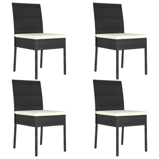 Sedie Da Pranzo Per Giardino 4 Pz In Polyrattan Nero