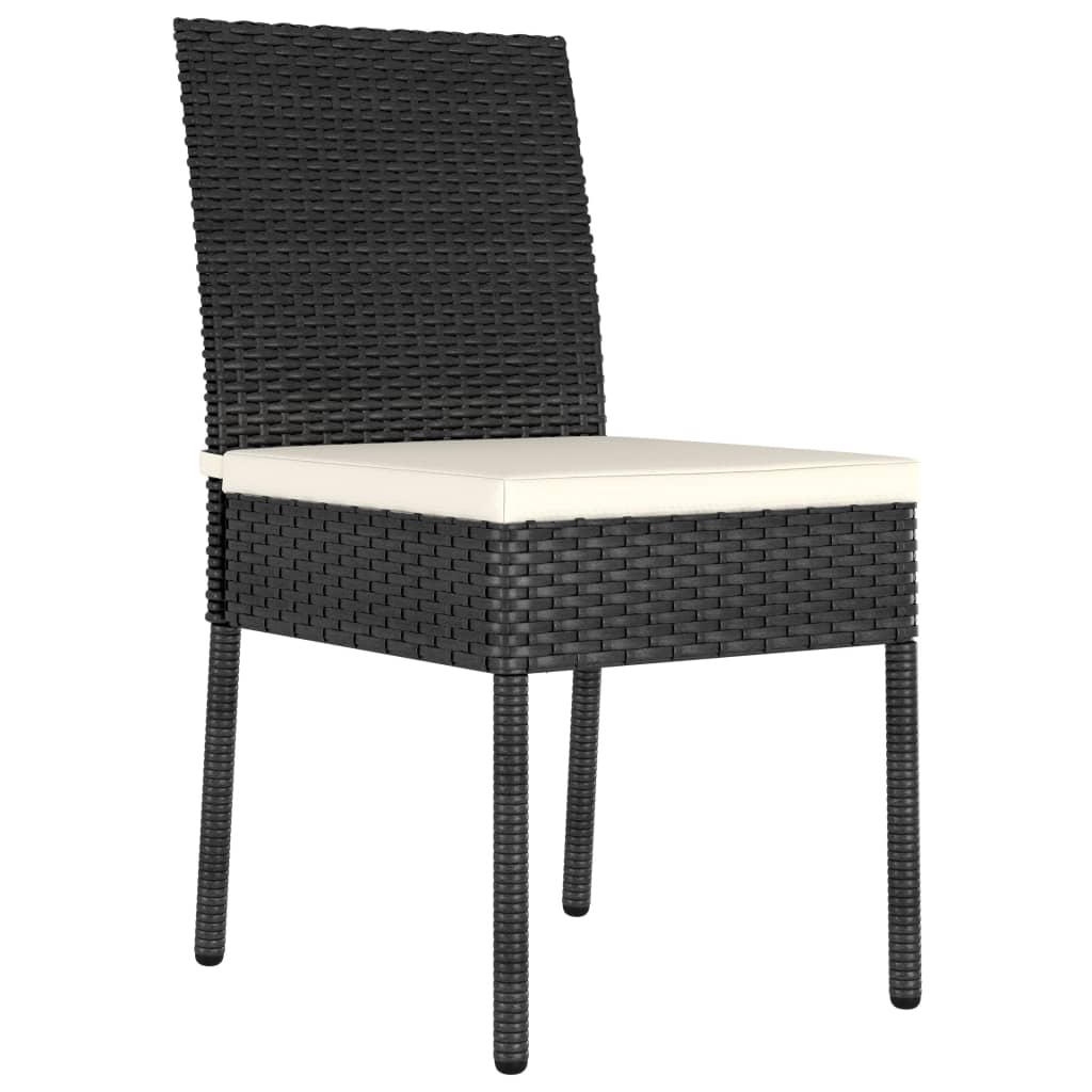 Sedie Da Pranzo Per Giardino 4 Pz In Polyrattan Nero