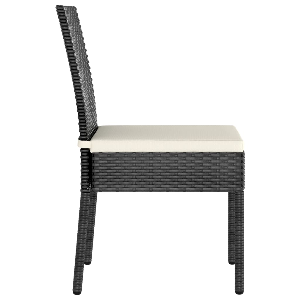 Sedie Da Pranzo Per Giardino 4 Pz In Polyrattan Nero