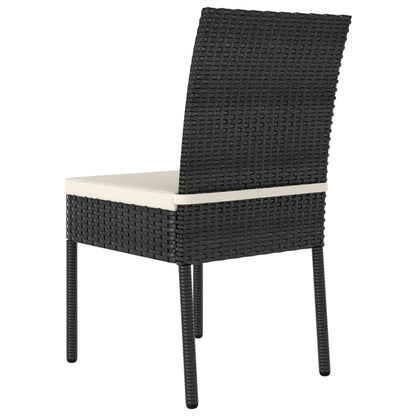 Sedie Da Pranzo Per Giardino 4 Pz In Polyrattan Nero