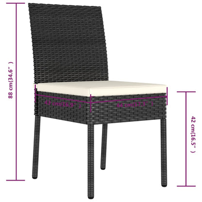 Sedie Da Pranzo Per Giardino 4 Pz In Polyrattan Nero