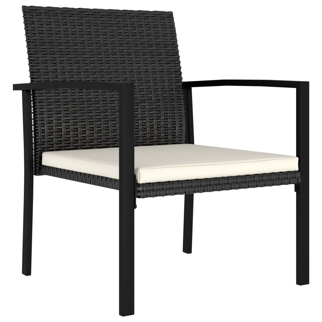 Sedie Da Pranzo Per Giardino 2 Pz In Polyrattan Nero