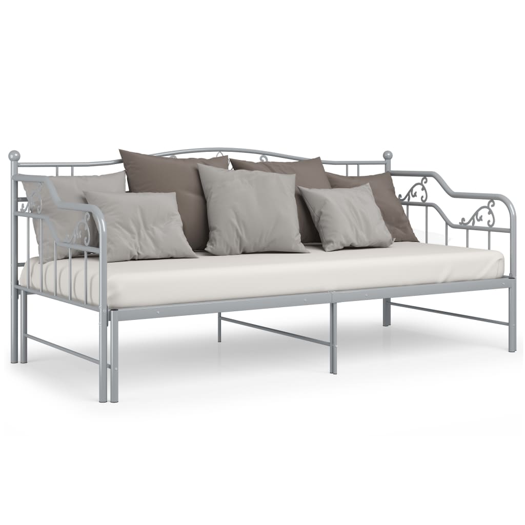 Telaio Divano Letto Estraibile Grigio In Metallo 90x200 cm