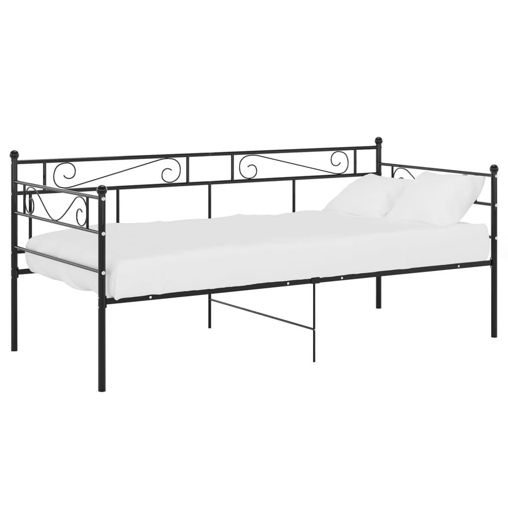 Divano Letto Telaio Nero In Metallo 90x200 cm