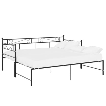 Telaio Divano Letto Estraibile Nero In Metallo 90x200 cm