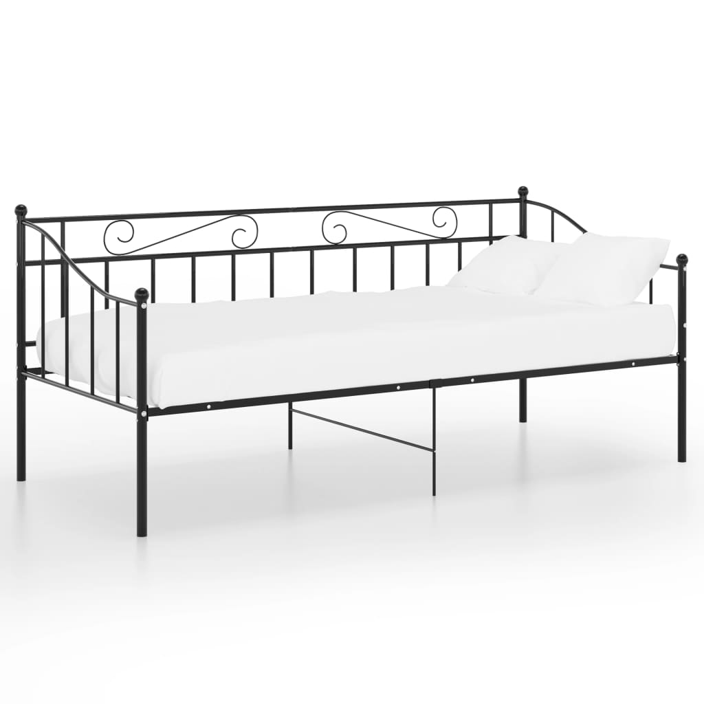 Divano Letto Telaio Nero In Metallo 90x200 cm