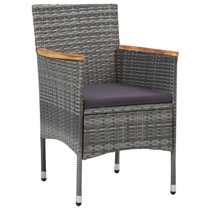 Set Mobili Da Pranzo Da Giardino 5 Pz Grigio Polyrattan Acacia