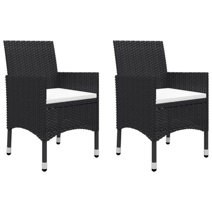 Set Da Bistrot Per Giardino 3 Pz In Polyrattan E Acacia Nero