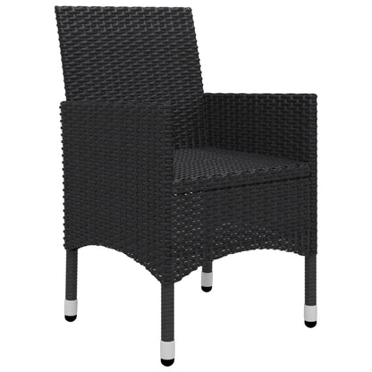 Set Da Bistrot Per Giardino 3 Pz In Polyrattan E Acacia Nero