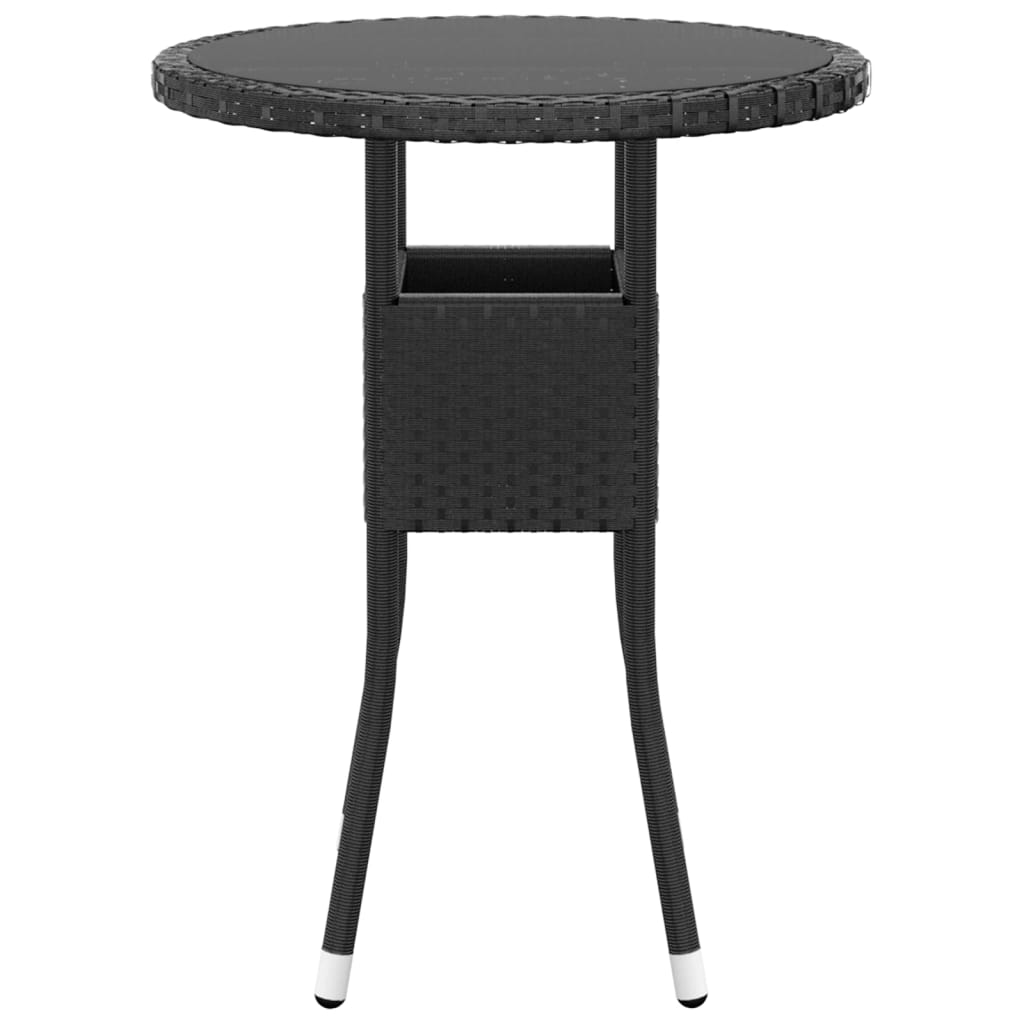 Set Da Pranzo Per Giardino 3 Pz In Polyrattan Nero