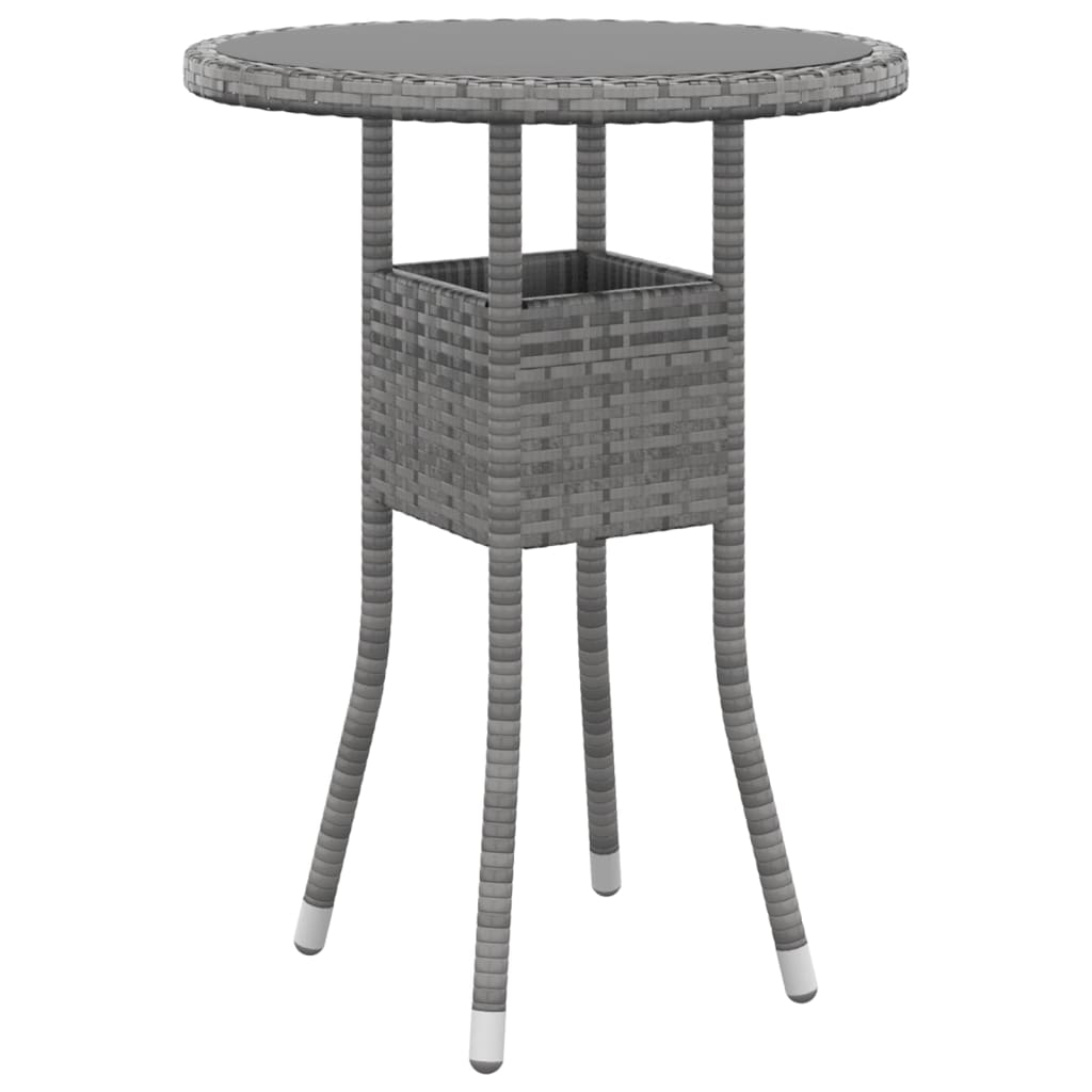 Set Da Pranzo Per Giardino 3 Pz In Polyrattan Grigio