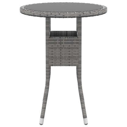 Set Da Pranzo Per Giardino 3 Pz In Polyrattan Grigio