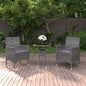 Set Da Pranzo Per Giardino 3 Pz In Polyrattan Grigio