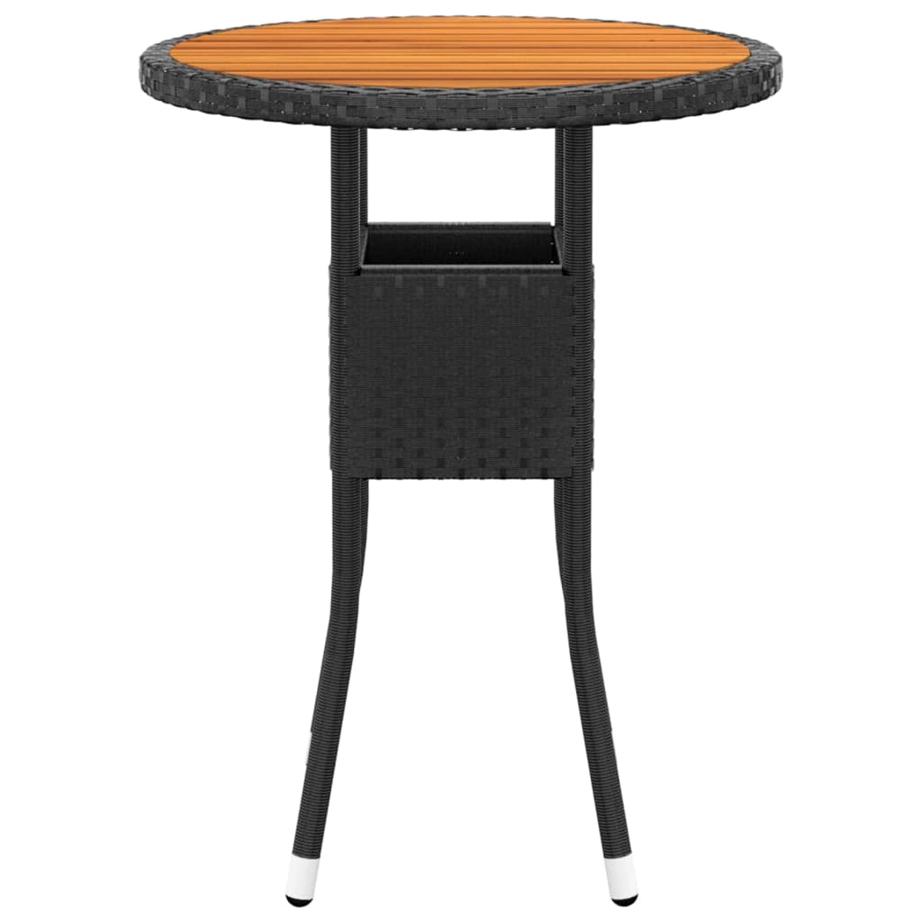 Set Da Pranzo Per Giardino 3 Pz In Polyrattan Nero