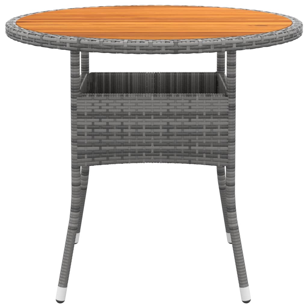 Set Da Pranzo Per Giardino 3 Pz In Polyrattan Grigio