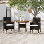 Set Da Pranzo Per Giardino 3 Pz In Polyrattan Nero