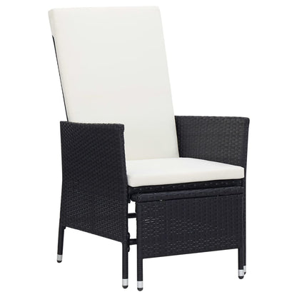 Set Divani Da Giardino 3 Pz Con Cuscini In Polyrattan Nero