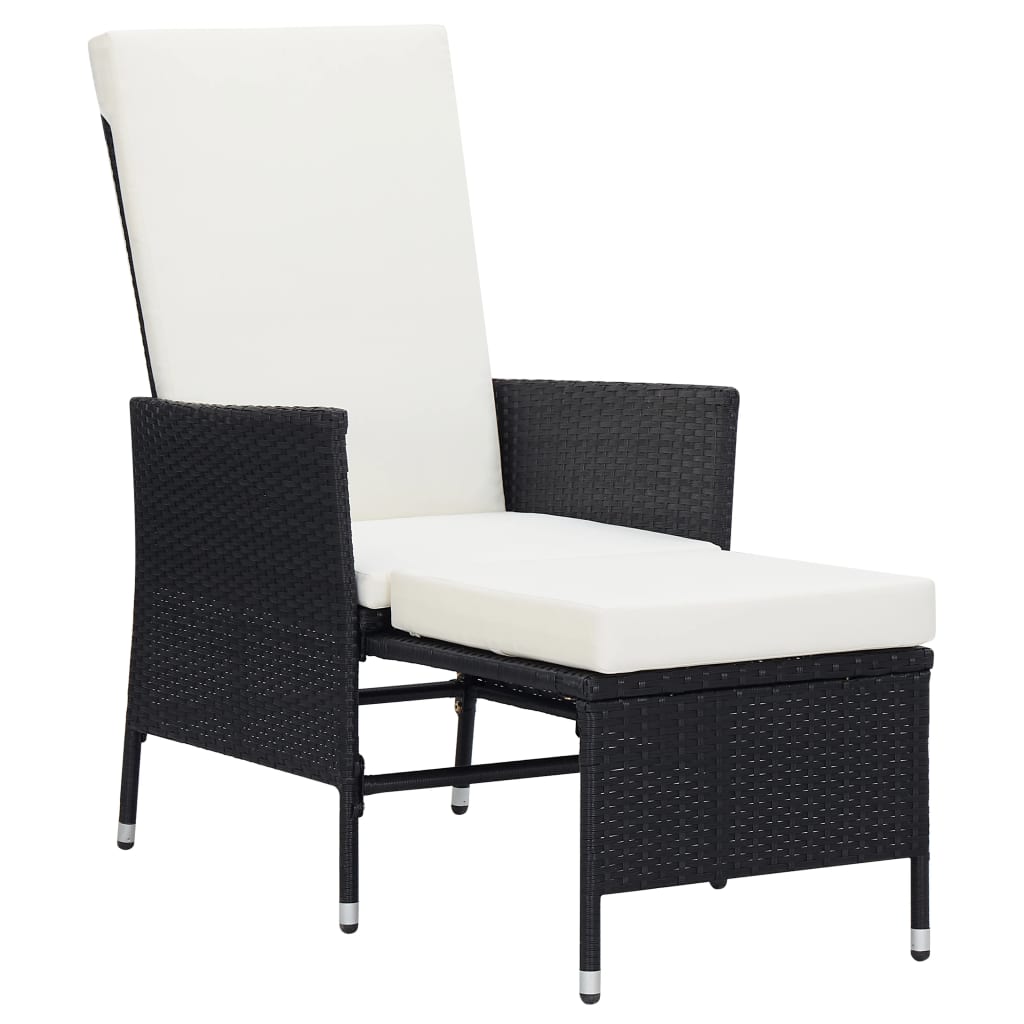 Set Divani Da Giardino 3 Pz Con Cuscini In Polyrattan Nero