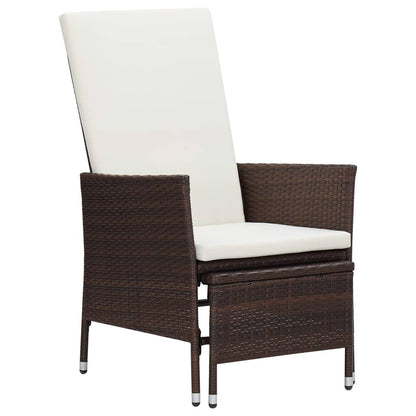 Set Divani Da Giardino 3 Pz Con Cuscini In Polyrattan Marrone