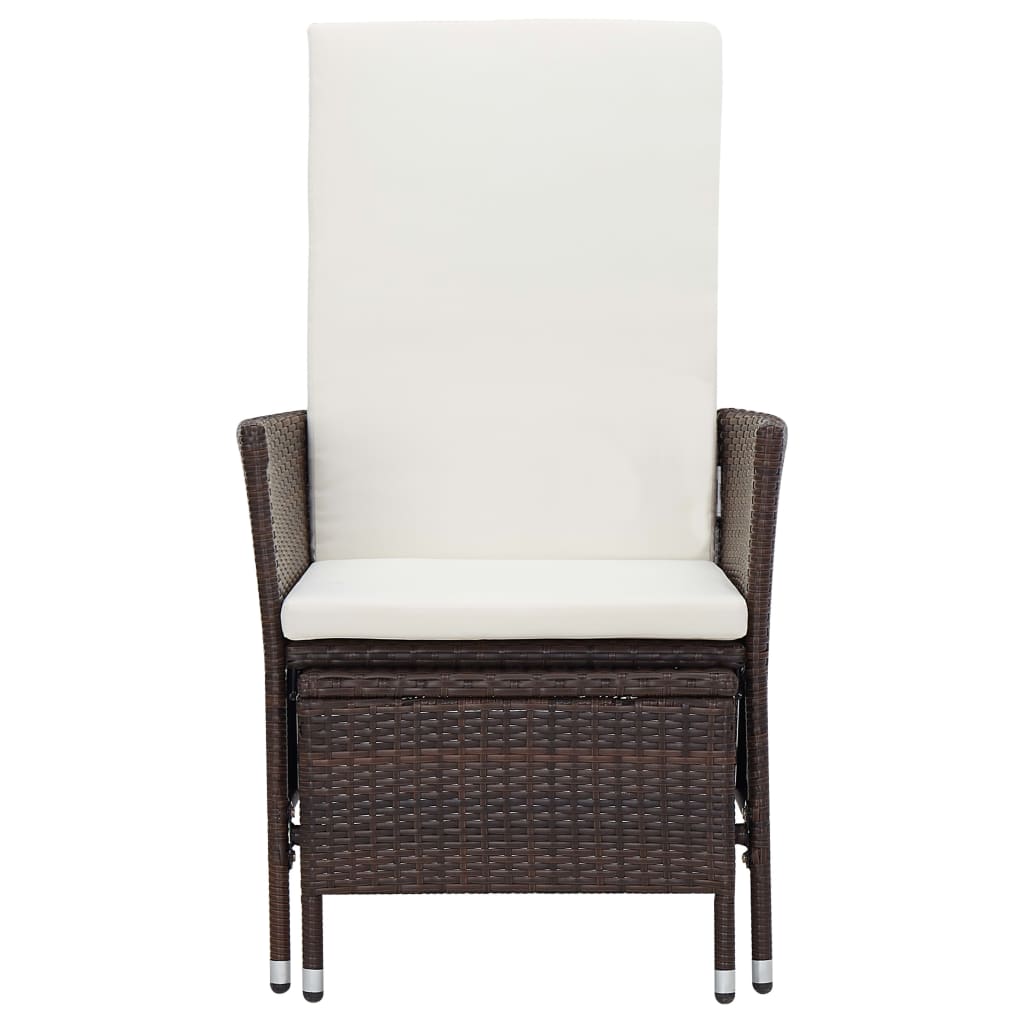 Set Divani Da Giardino 3 Pz Con Cuscini In Polyrattan Marrone