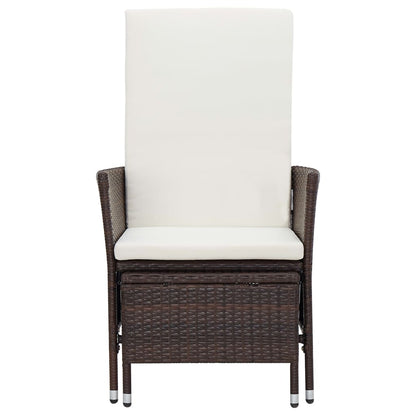 Set Divani Da Giardino 3 Pz Con Cuscini In Polyrattan Marrone