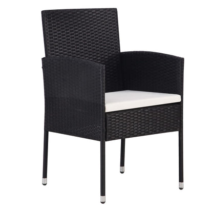 Set Mobili Da Pranzo Per Giardino 5 Pz In Polyrattan Nero