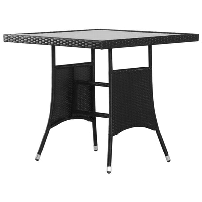 Set Mobili Da Pranzo Per Giardino 5 Pz In Polyrattan Nero