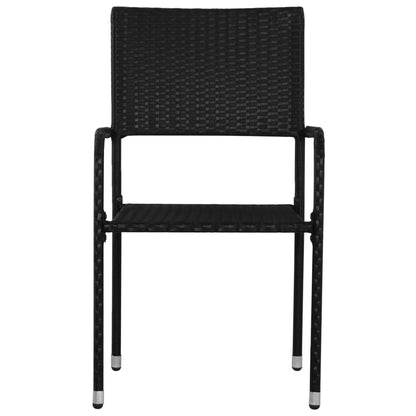 Set Da Pranzo Da Giardino 3 Pz In Polyrattan Nero