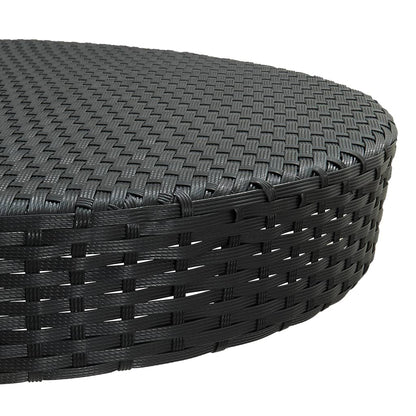 Set Bar Da Giardino 5 Pz Con Cuscini Polyrattan Nero