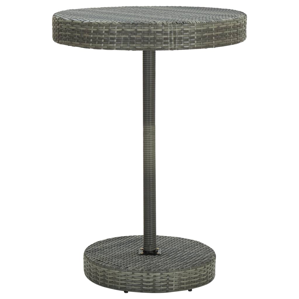 Set Da Bar Da Giardino 5 Pz Con Cuscini In Polyrattan Grigio