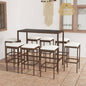 Set Da Bar Da Giardino 9 Pz Con Cuscini In Polyrattan Marrone