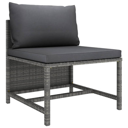 Set Divani Da Giardino 5 Pz Con Cuscini In Polyrattan Grigio