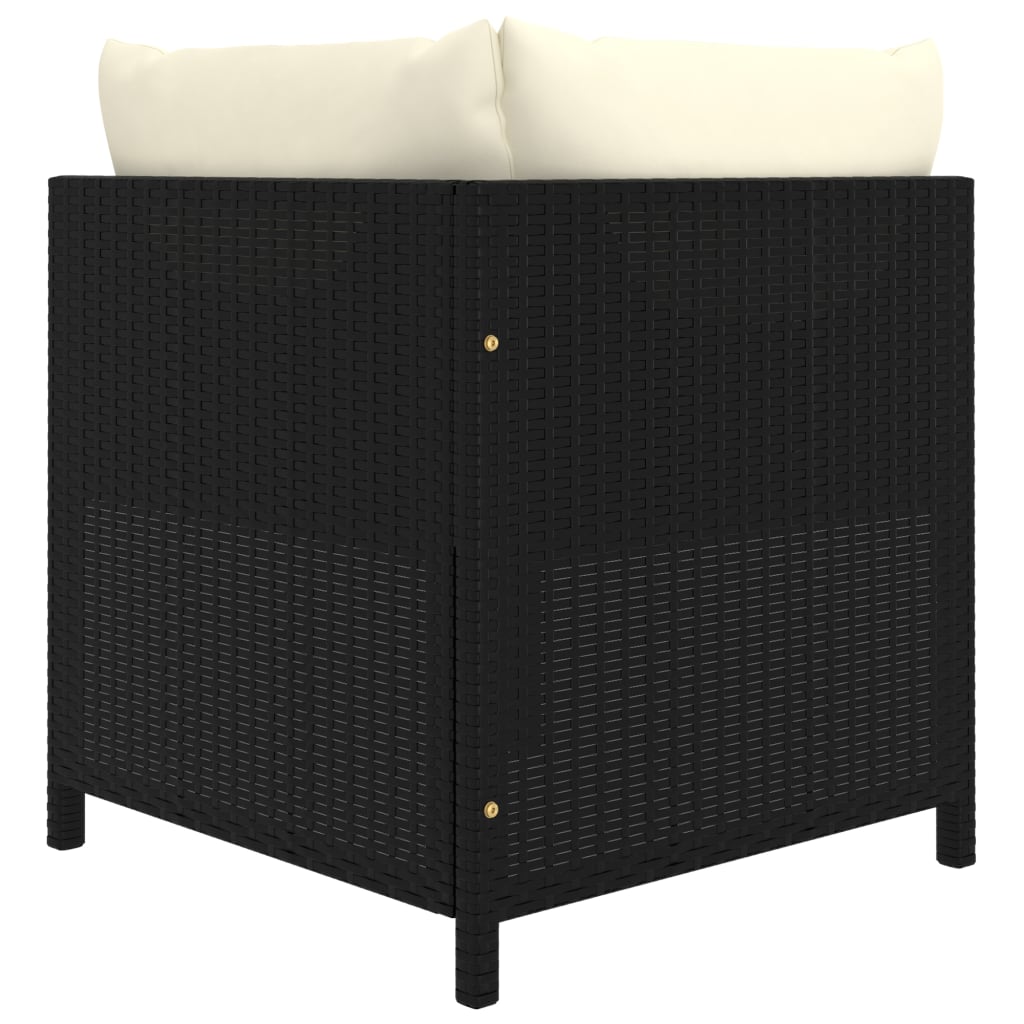 Set Divani Da Giardino 5 Pz Con Cuscini In Polyrattan Nero