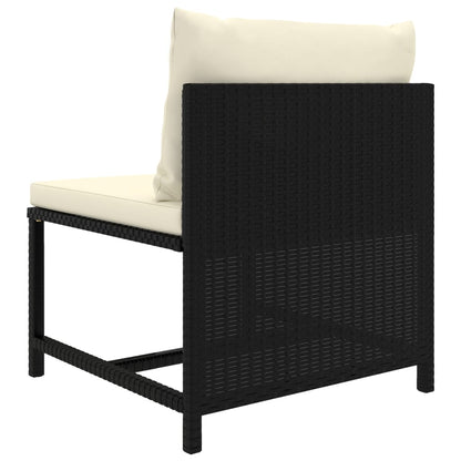 Set Divani Da Giardino 6 Pz Con Cuscini In Polyrattan Nero