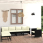 Set Divani Da Giardino 7 Pz Con Cuscini In Polyrattan Nero