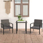 Set Da Pranzo Da Giardino 3 Pz In Polyrattan Grigio